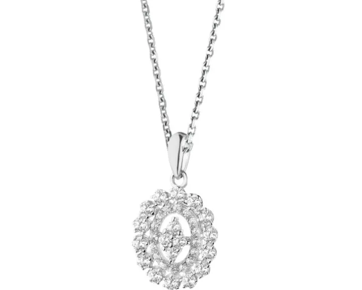 Zawieszka srebrna z cyrkoniami - rozeta