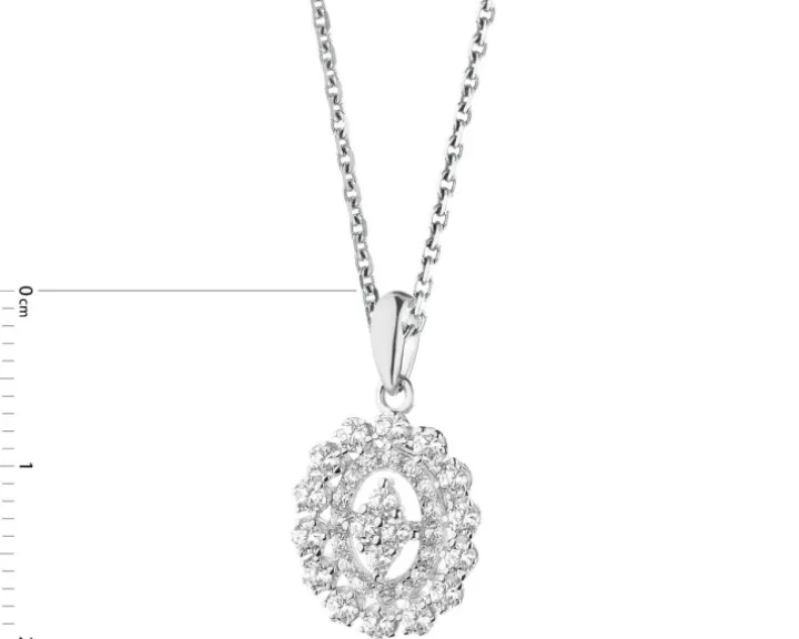 Zawieszka srebrna z cyrkoniami - rozeta