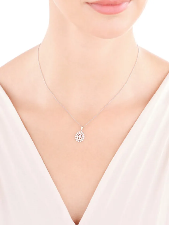 Zawieszka srebrna z cyrkoniami - rozeta