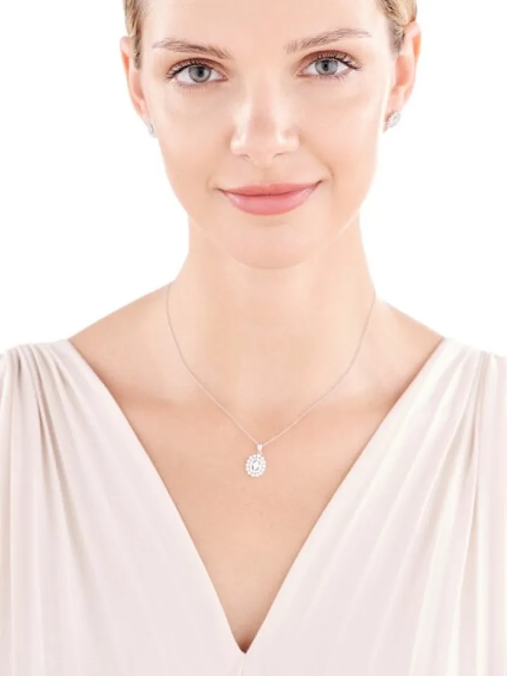 Zawieszka srebrna z cyrkoniami - rozeta