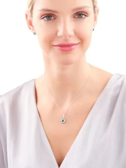 Zawieszka srebrna z cyrkonami - koło