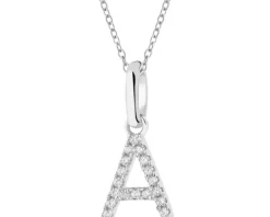 Zawieszka srebrna z cyrkoniami - litera A
