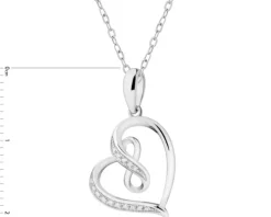 Zawieszka srebrna z cyrkoniami - serce, nieskończoność