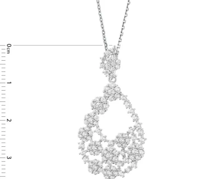 Zawieszka srebrna z cyrkoniami - kwiaty