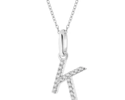 Zawieszka srebrna z cyrkoniami - litera K
