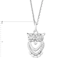 Zawieszka srebrna z cyrkoniami - sowa