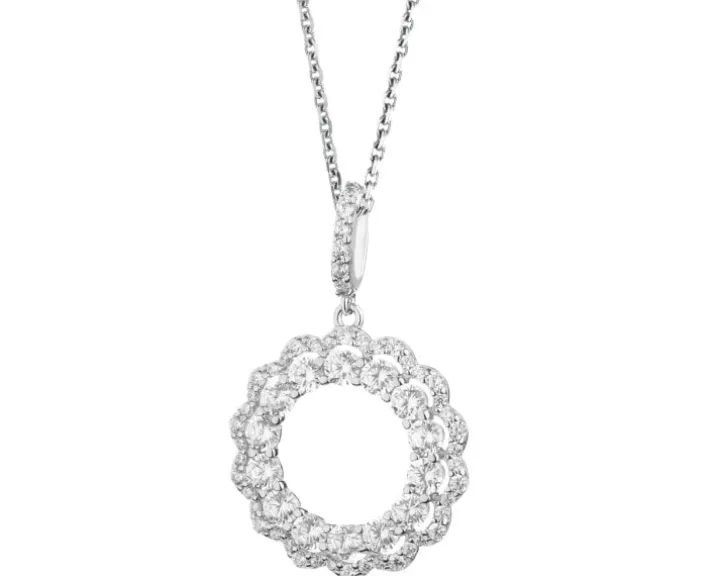 Zawieszka srebrna z cyrkoniami - koło