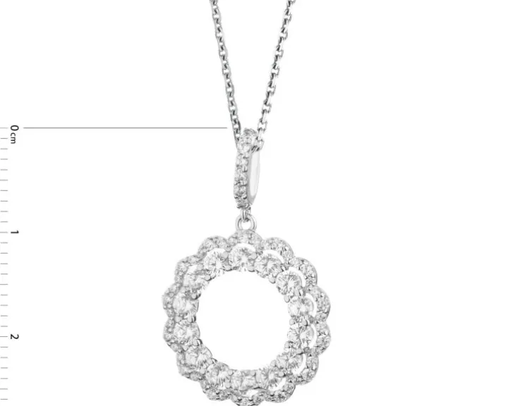 Zawieszka srebrna z cyrkoniami - koło