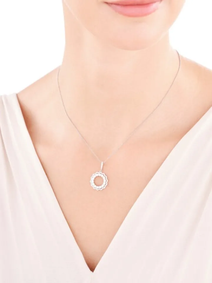 Zawieszka srebrna z cyrkoniami - koło