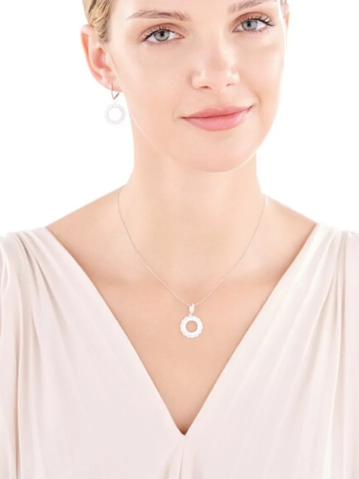 Zawieszka srebrna z cyrkoniami - koło