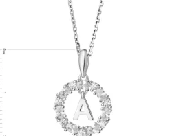 Zawieszka srebrna z cyrkoniami - litera A