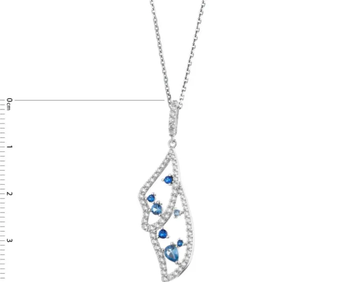 Zawieszka srebrna z cyrkoniami - gwiazdy