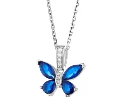 Zawieszka srebrna z cyrkoniami - motyl