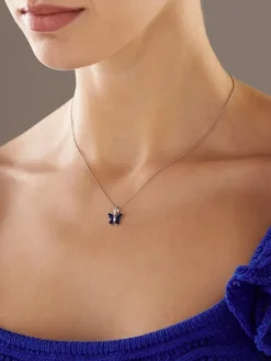 Zawieszka srebrna z cyrkoniami - motyl