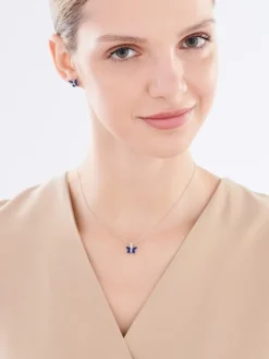 Zawieszka srebrna z cyrkoniami - motyl