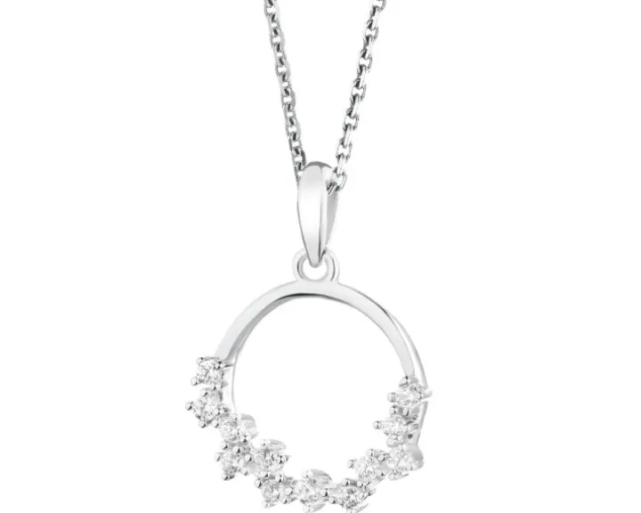 Zawieszka srebrna z cyrkoniami - kolo