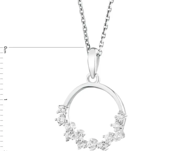 Zawieszka srebrna z cyrkoniami - kolo