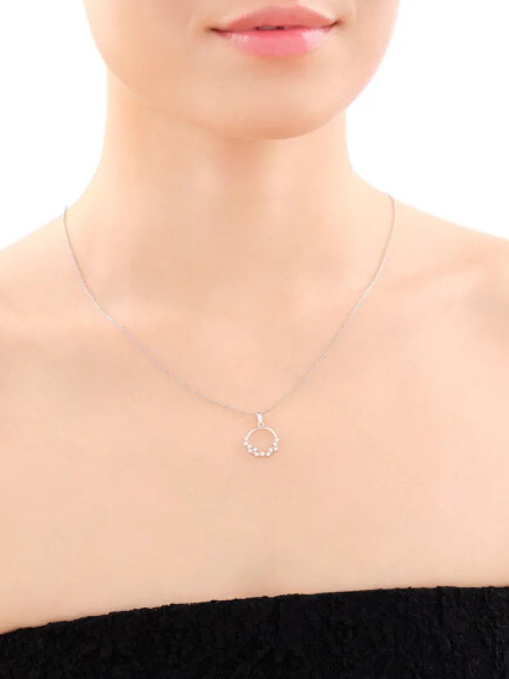 Zawieszka srebrna z cyrkoniami - kolo