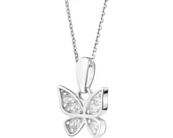Zawieszka srebrna z cyrkoniami - motyl