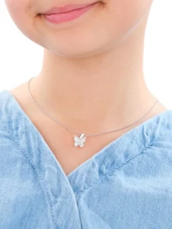 Zawieszka srebrna z cyrkoniami - motyl