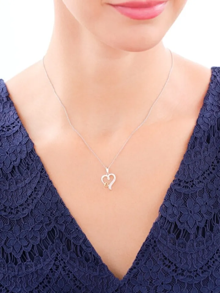 Zawieszka srebrna z cyrkoniami - serca