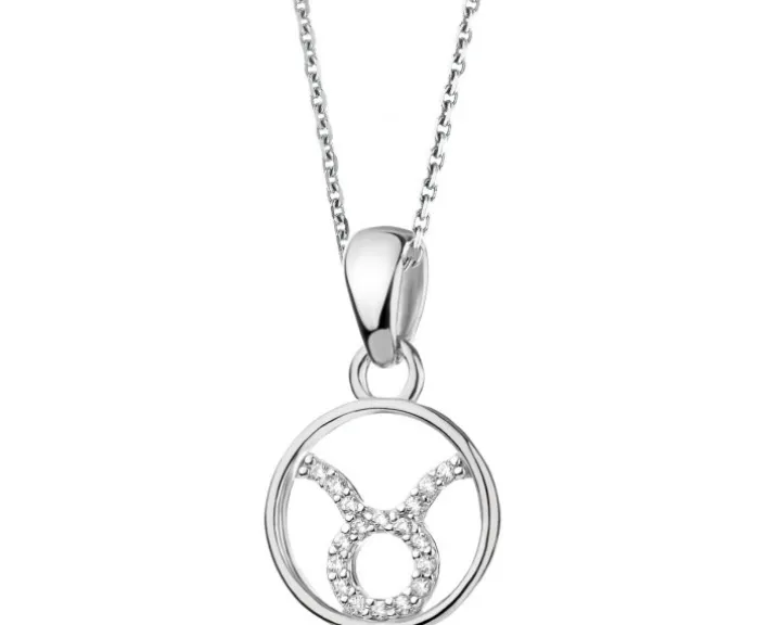 Zawieszka srebrna z cyrkoniami - Byk