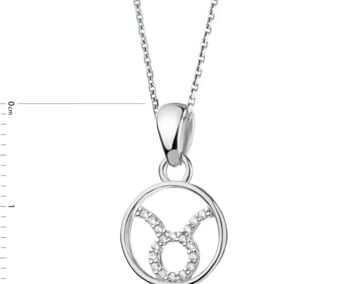 Zawieszka srebrna z cyrkoniami - Byk