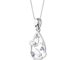 Zawieszka srebrna z cyrkoniami - motyle