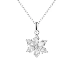 Zawieszka srebrna z cyrkoniami - kwiat