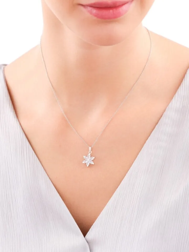 Zawieszka srebrna z cyrkoniami - kwiat