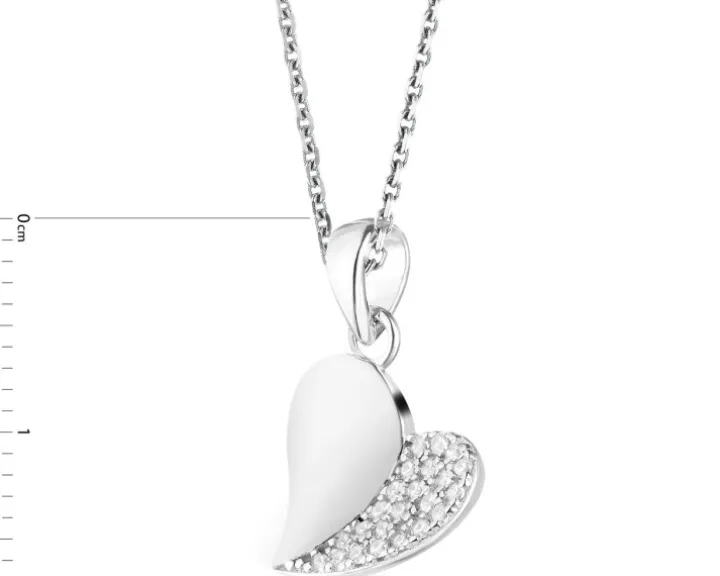 Zawieszka srebrna z cyrkoniami - serce
