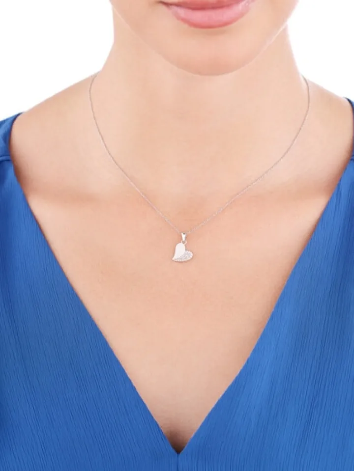 Zawieszka srebrna z cyrkoniami - serce