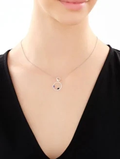 Zawieszka srebrna z cyrkoniami - koła