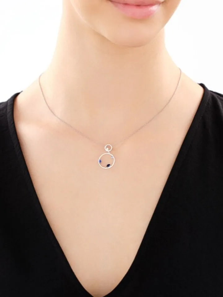 Zawieszka srebrna z cyrkoniami - koła