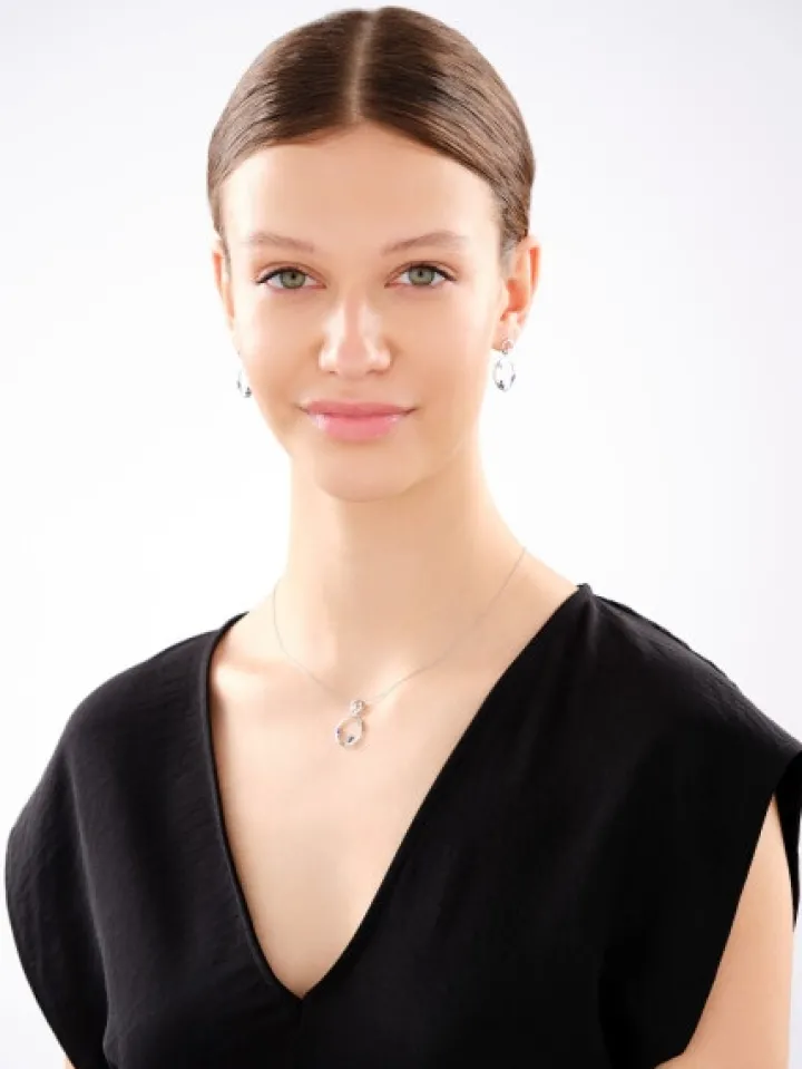 Zawieszka srebrna z cyrkoniami - koła