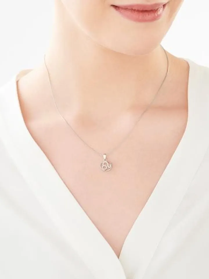 Zawieszka srebrna z cyrkoniami - Lew