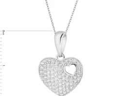 Zawieszka srebrna z cyrkoniami - serce