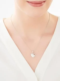 Zawieszka srebrna z cyrkoniami - serce