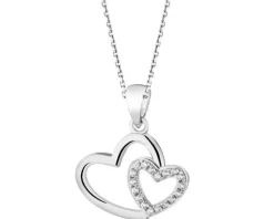 Zawieszka srebrna z cyrkoniami - serca