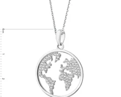 Zawieszka srebrna z cyrkoniami - kula ziemska