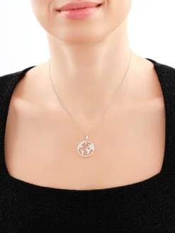 Zawieszka srebrna z cyrkoniami - kula ziemska