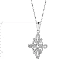 Zawieszka srebrna z cyrkoniami - rozeta