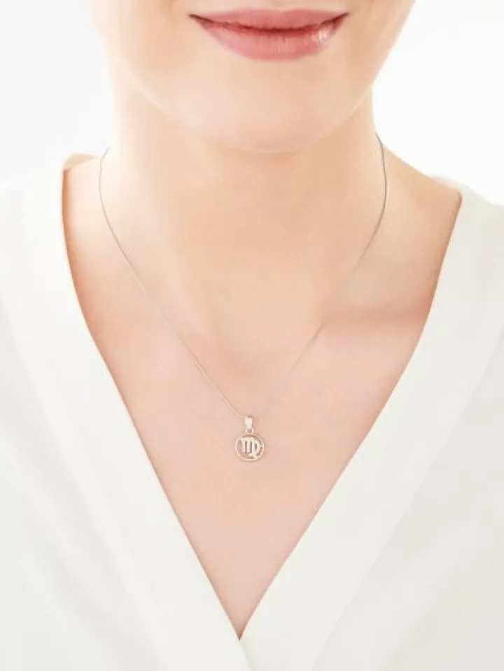 Zawieszka srebrna z cyrkoniami - Panna