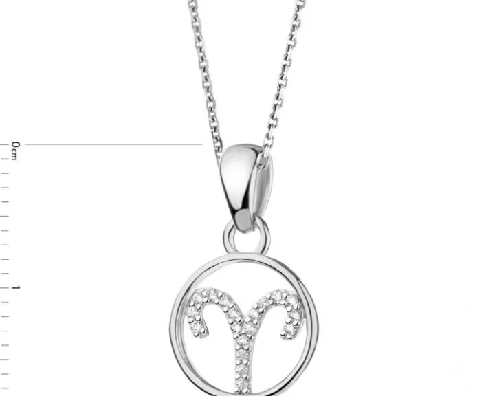 Zawieszka srebrna z cyrkoniami - Baran