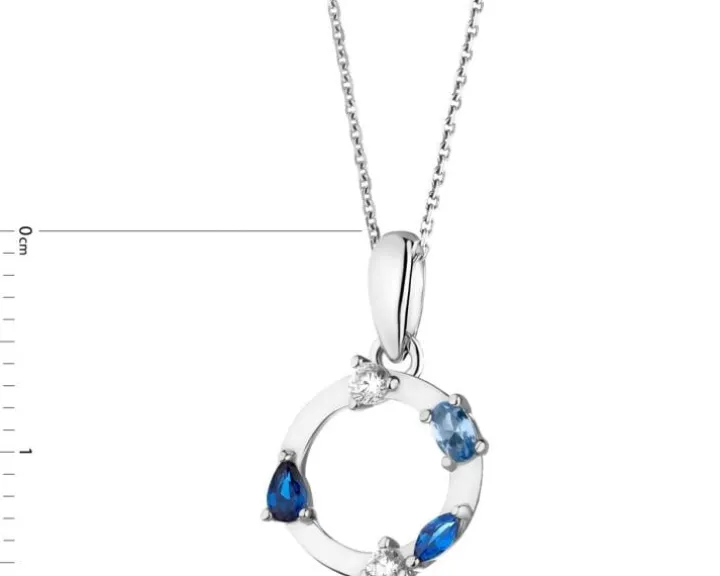 Zawieszka srebrna z cyrkoniami - koło