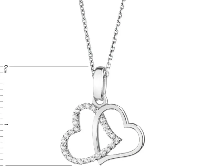 Zawieszka srebrna z cyrkoniami - serca