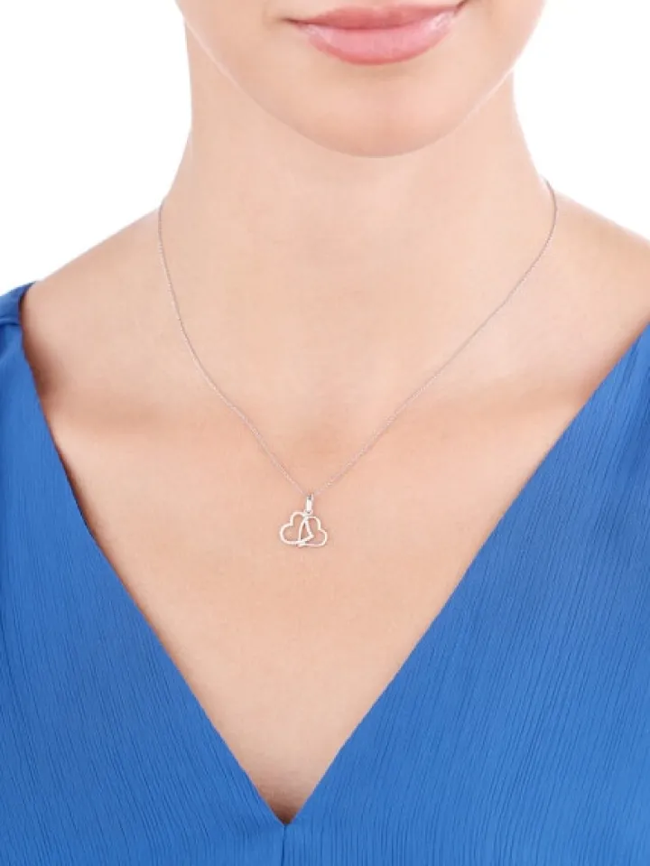 Zawieszka srebrna z cyrkoniami - serca