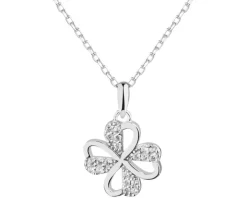 Zawieszka srebrna z cyrkoniami - koniczyna