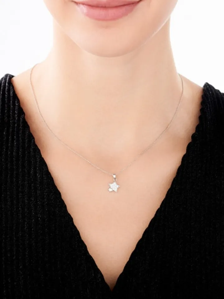 Zawieszka srebrna z cyrkoniami - gwiazdy