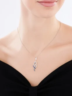 Zawieszka srebrna z cyrkoniami - motyl